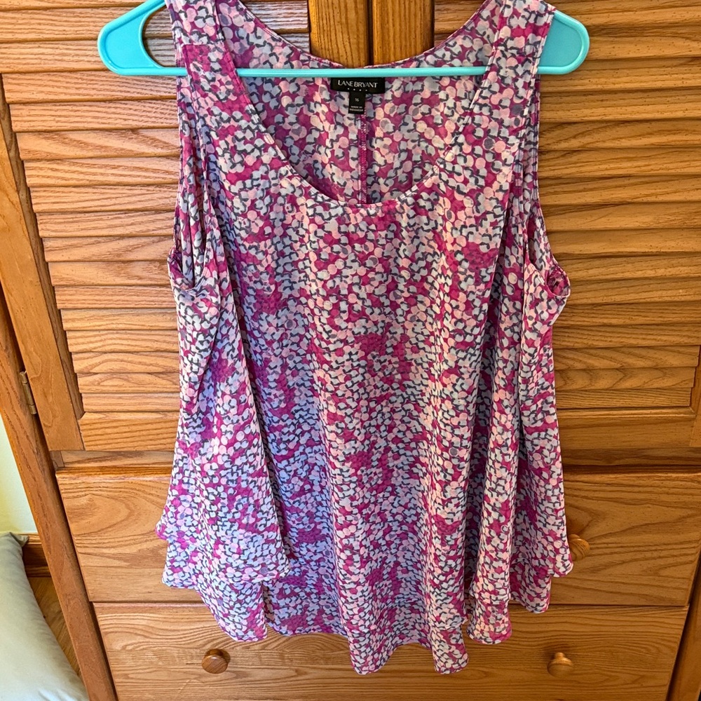 Lane Bryant  Women's Tank Top in Pink and Purple Mosaic Size 16